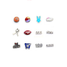 Meaningful hot sale sport floating charms, mini number letter floating charms